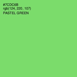 #7CDC6B - Pastel Green Color Image