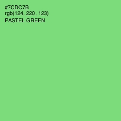 #7CDC7B - Pastel Green Color Image