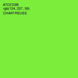 #7CED3B - Chartreuse Color Image