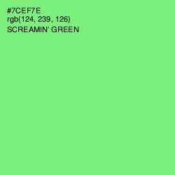 #7CEF7E - Screamin' Green Color Image