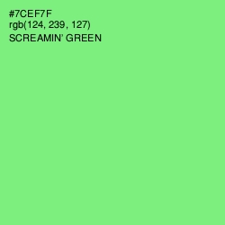 #7CEF7F - Screamin' Green Color Image