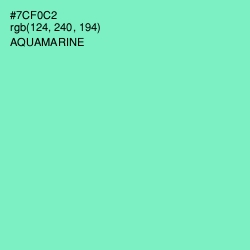 #7CF0C2 - Aquamarine Color Image