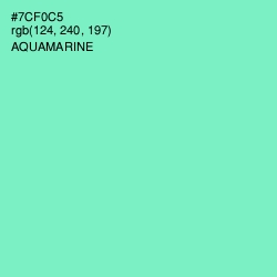 #7CF0C5 - Aquamarine Color Image