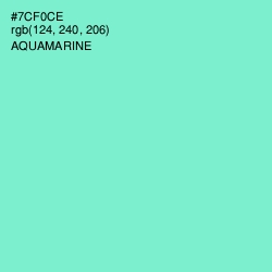 #7CF0CE - Aquamarine Color Image