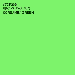 #7CF36B - Screamin' Green Color Image