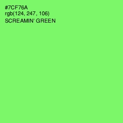 #7CF76A - Screamin' Green Color Image