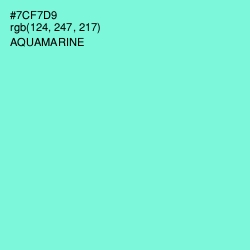 #7CF7D9 - Aquamarine Color Image