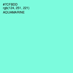 #7CFBDD - Aquamarine Color Image