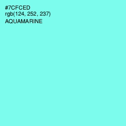 #7CFCED - Aquamarine Color Image