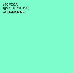 #7CFDCA - Aquamarine Color Image