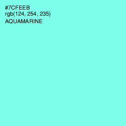 #7CFEEB - Aquamarine Color Image