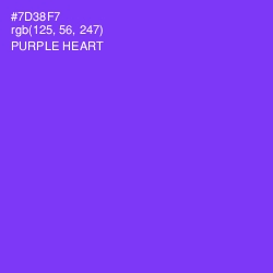 #7D38F7 - Purple Heart Color Image