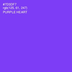 #7D3DF7 - Purple Heart Color Image