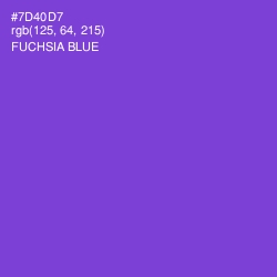 #7D40D7 - Fuchsia Blue Color Image