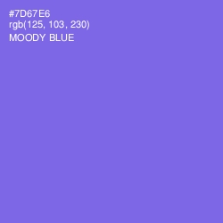 #7D67E6 - Moody Blue Color Image