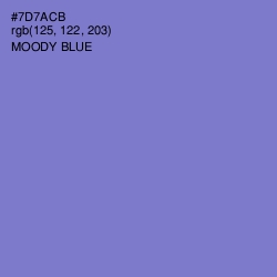 #7D7ACB - Moody Blue Color Image