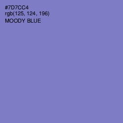 #7D7CC4 - Moody Blue Color Image