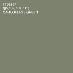 #7D826F - Camouflage Green Color Image
