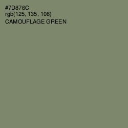 #7D876C - Camouflage Green Color Image