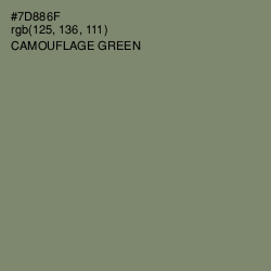 #7D886F - Camouflage Green Color Image