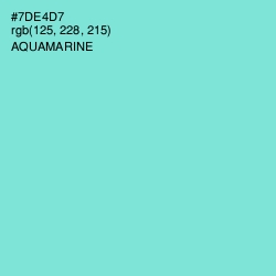 #7DE4D7 - Aquamarine Color Image