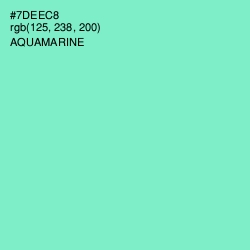 #7DEEC8 - Aquamarine Color Image
