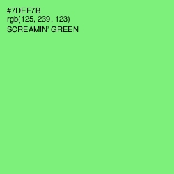 #7DEF7B - Screamin' Green Color Image