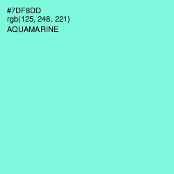 #7DF8DD - Aquamarine Color Image