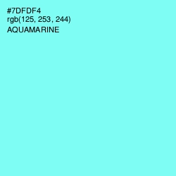 #7DFDF4 - Aquamarine Color Image