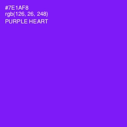 #7E1AF8 - Purple Heart Color Image