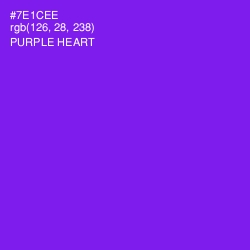 #7E1CEE - Purple Heart Color Image