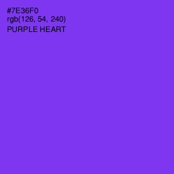 #7E36F0 - Purple Heart Color Image