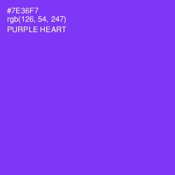 #7E36F7 - Purple Heart Color Image