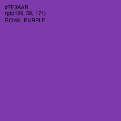 #7E3AAB - Royal Purple Color Image