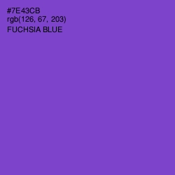 #7E43CB - Fuchsia Blue Color Image