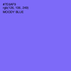 #7E6AF9 - Moody Blue Color Image