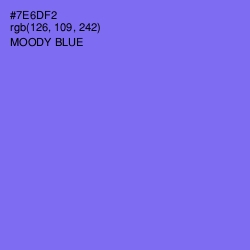 #7E6DF2 - Moody Blue Color Image