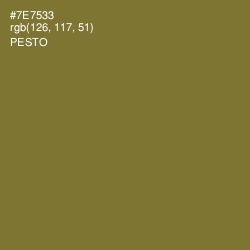 #7E7533 - Pesto Color Image