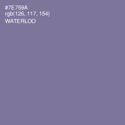 #7E759A - Waterloo  Color Image
