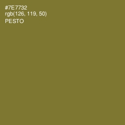 #7E7732 - Pesto Color Image