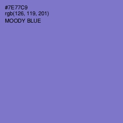 #7E77C9 - Moody Blue Color Image