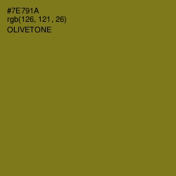 #7E791A - Olivetone Color Image