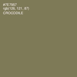 #7E7957 - Crocodile Color Image