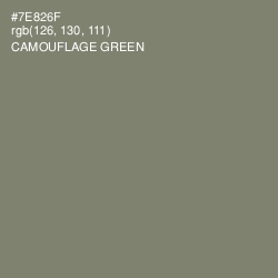 #7E826F - Camouflage Green Color Image