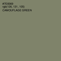 #7E8369 - Camouflage Green Color Image