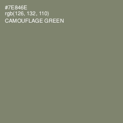 #7E846E - Camouflage Green Color Image