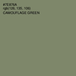 #7E876A - Camouflage Green Color Image