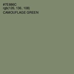 #7E886C - Camouflage Green Color Image