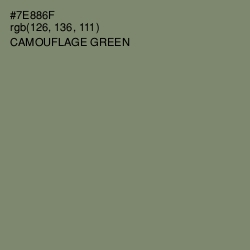 #7E886F - Camouflage Green Color Image