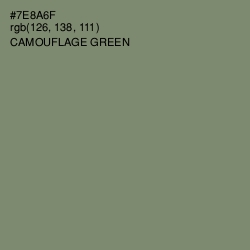 #7E8A6F - Camouflage Green Color Image